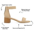 thumbnail image 5 of Journee Womens Percy Low Stacked Heel Back Heel Zip Dress Sandals, 5 of 10