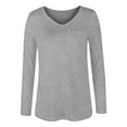 thumbnail image 2 of MYLookk Women Tops Long Sleeve Plain Loose Blouse Shirt, 2 of 6