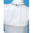 thumbnail image 6 of DPOIS Kids Girls Christmas Snowman Costume Sequins Figure Ice Skating Twirling Dress White 2, 6 of 7