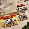 thumbnail image 6 of 4 Piece Wres-Tler W-W,E Shower Curtain Sets with Rugs, Toilet Lid Cover, Bath Mat and 12 Hooks, Waterproof Shower Curtain Set for Bathroom, 6 of 8