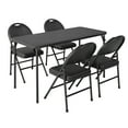 thumbnail image 3 of Protable Folding Table and Chairs, 5 Piece Folding Card Table and Chairs Set, Foldable Upholstered Table and Chairs Set of 5, for Dining Room, Living Room, Office, Camping, 3 of 7