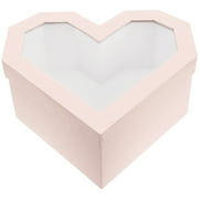 BESTONZON Heart Shape Gift Boxes Gift Container With Clear Window Valentines' Day Gift Wrapping Box