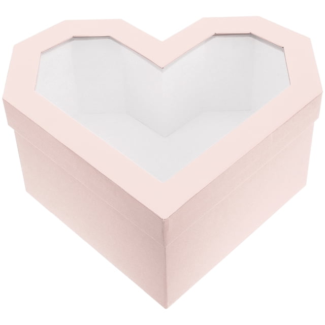 GOOHOCHY Cajas de regalo de Heart Shape Contenedor de regalo con ventana transparente Caja de regalo de regalos de día de San Valentín