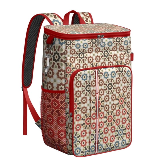 Boho Chic Cooler Backpack - 20L Insulated Leakproof Bag, Vintage Fashion for Beach & Travel