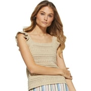 Scoop Women’s Crochet Flutter Sleeve Tank