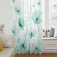 thumbnail image 6 of Teal Spring Floral Sheer Curtains 63 Inches Long, Summer Botanical Watercolor Vintage Light Filering Curtains, Breathable Simi Curtain Privacy Drapes for Living Room Bedroom Window Treatment, 6 of 9