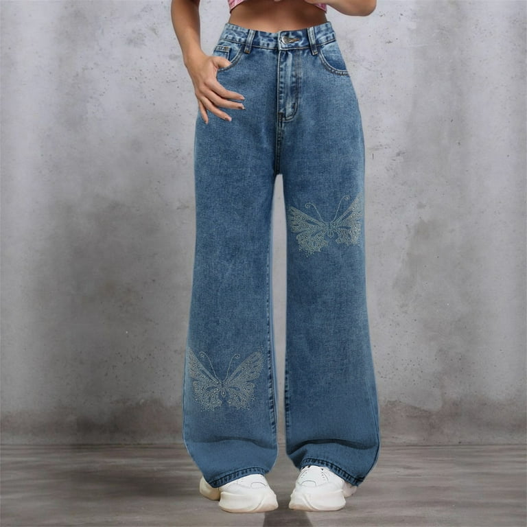 HXWCHs Women's Mom Jeans Retro Style High Waist Women's