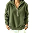 thumbnail image 2 of ClodeEU Women's Half Zip Hooded Reversible Fleece Long Sleeve Sweatshirt ,Casual Pullover Top ,Women's Plus L, 2 of 5