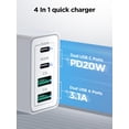 thumbnail image 3 of [Cargador] Cargador de pared USB C Yosou, adaptador de corriente PD de 40 W y 4 puertos, 3 of 6