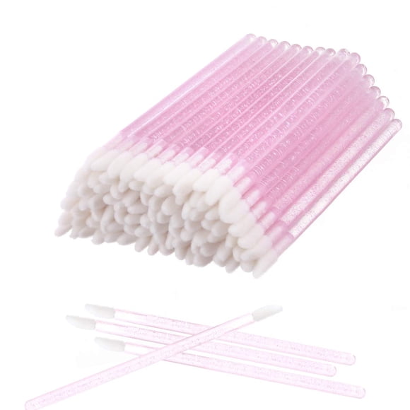 Cepillos de labios desechables de cristal Elisel, 100 unidades, rosas (9 cm)