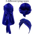 thumbnail image 3 of 4 Pieces Mens Velvet Wave Cap Headwraps with Extra Long Tail, 3 of 4