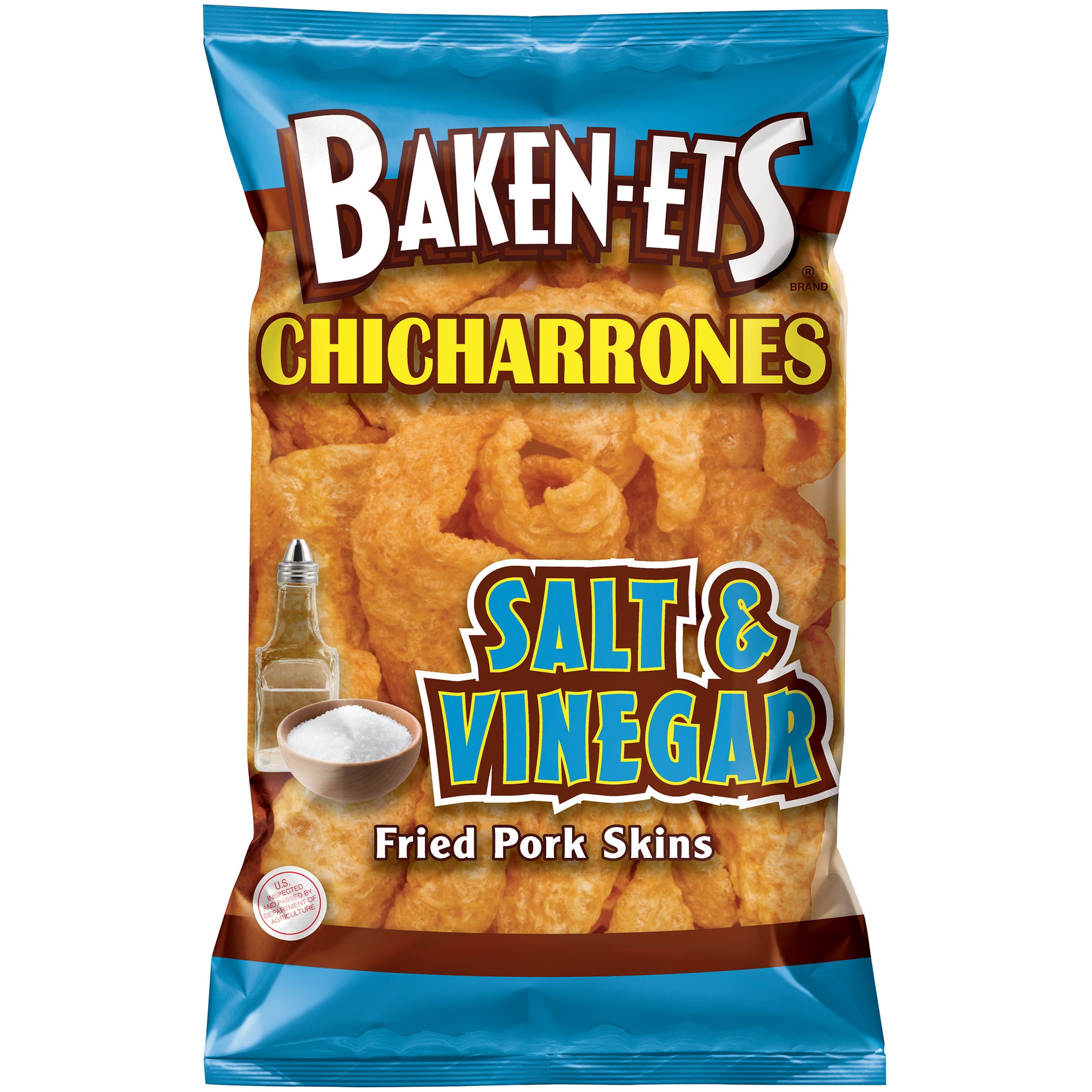 Baken-ets Chicharrones Salt & Vinegar Fried Pork Skins 1.5 oz. Bag