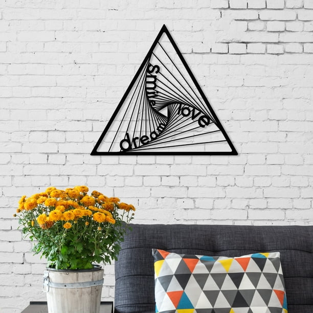 Ada Home Decor Happy Triangle Modern Metal Wall Art