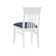 Linon Walcott Set of 2 Slat Back Dining Chairs Faux Leather Seats in White Wood