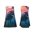 thumbnail image 7 of Naloa Sunshine Ocean Whale Print Women's Summer Spring Casual Beach Sundress,Vacation Sleeveless Tank Crewneck Loose Dresses, 7 of 7