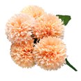 thumbnail image 4 of Ramo de flores artificiales de 5 cabezas, ceremonia de fiesta de boda, decoración floral, tela de seda, flor falsa con hojas, champán claro Eigraketly HA6561-07B, 4 of 6