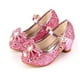 thumbnail image 2 of Zapatos de cuero de princesa mariposa para niños, zapatos de tacón alto con lazo de diamante, zapatos de baile con purpurina para niñas, zapatos de baile de fiesta a la moda, 2 of 4