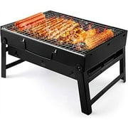 Charcoal Grills Barbecue Portable BBQ Stainless Steel Folding Grill Tabletop Outdoor Smoker BBQ for Picnic Garden Terrace Camping Travel