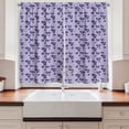 thumbnail image 2 of Ambesonne Floral Kitchen Curtains, Hearts Roses Retro Style Art, 55"x45", Pastel Purple and Fern Green, 2 of 3