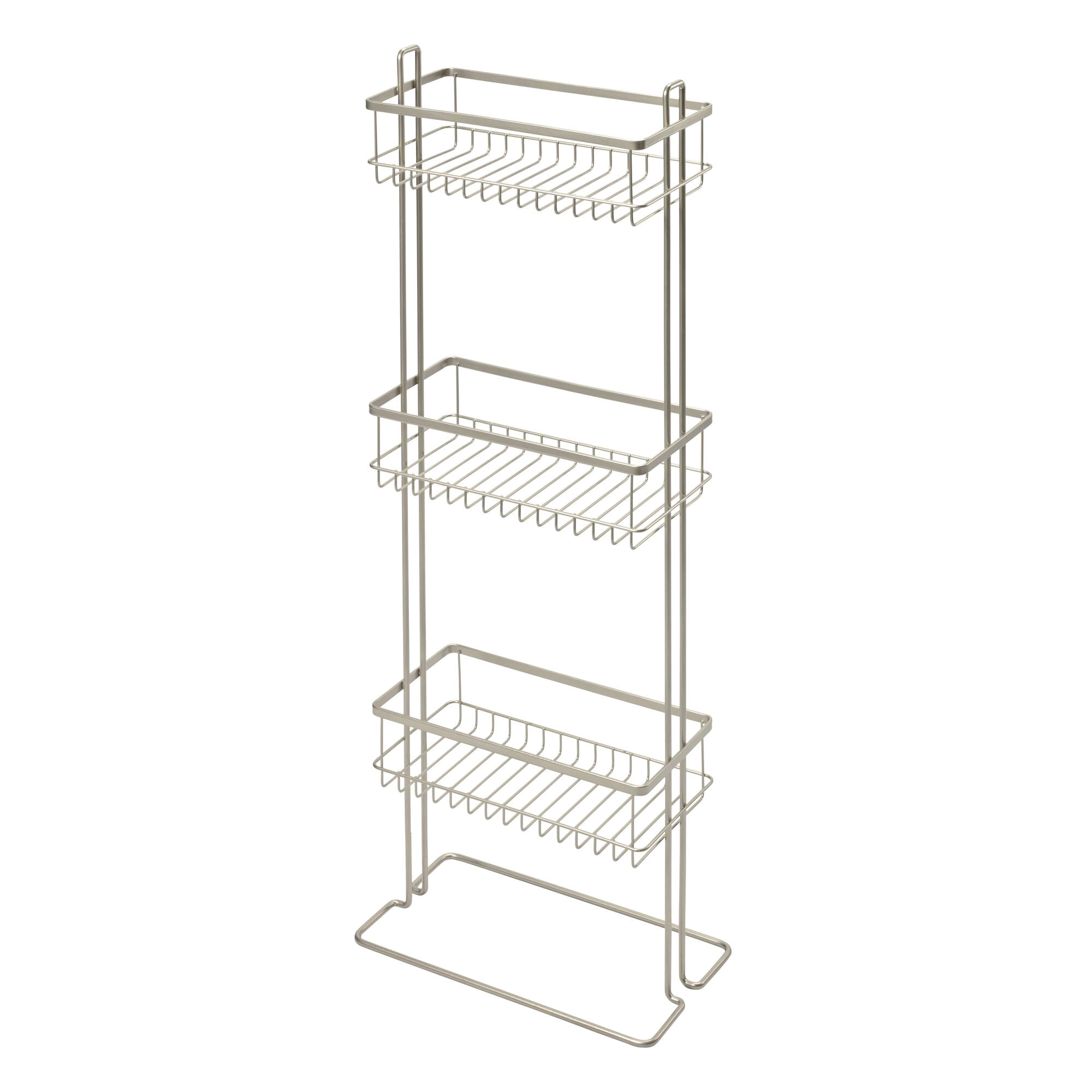 iDesign Everett 3 Tier Shelf Metal Shower Shelf Organizer, Satin
