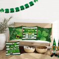 thumbnail image 6 of St Patricks Day Pillow Covers 16x16 Set of 4 Green Stripes Lucky Shamrock Throw Pillow Covers Velvet Saint Patricks Day Cushion Covers Pillow Cases for Outdoor Couch Sofa Decoration(16 Inch), 6 of 6