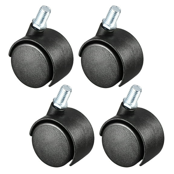 Swivel Casters 1.5 Inch Nylon 360 Degree M8 x 13mm Threaded Caster Wheels for Furniture Chair , 4 Pcs