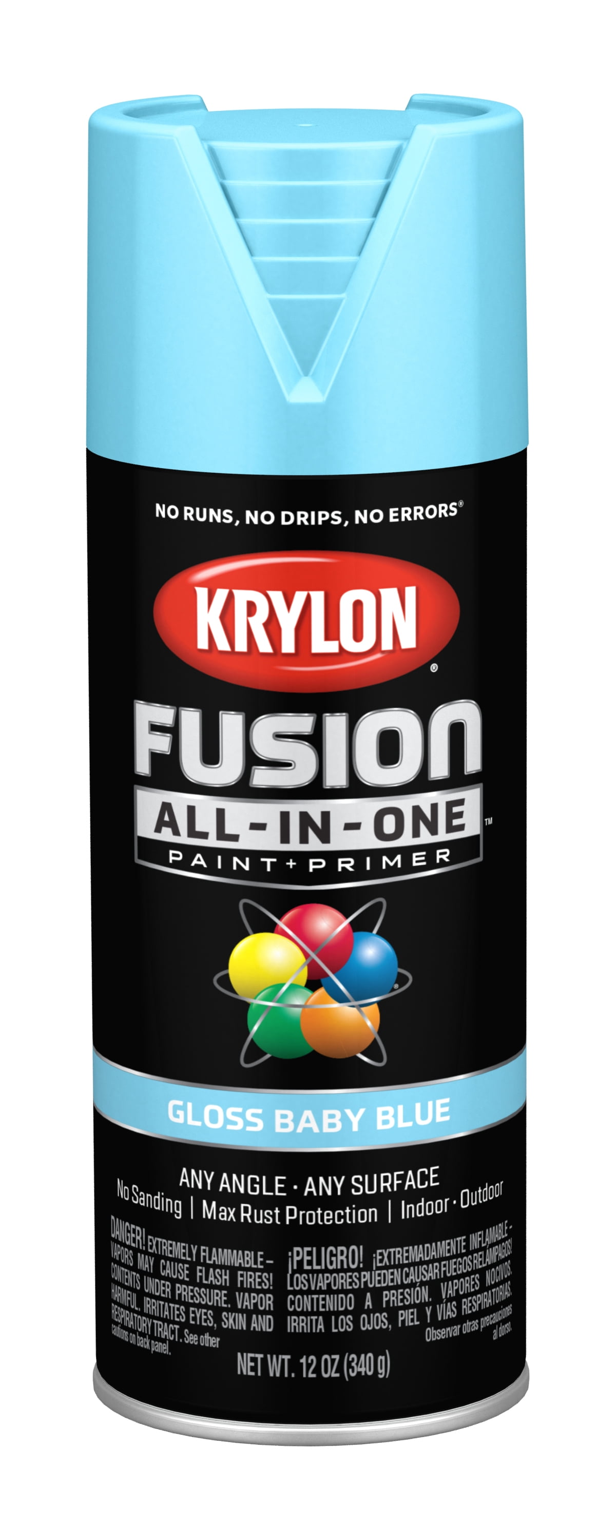 Krylon Fusion All-In-One Spray Paint, Gloss, Baby Blue, 12 oz.