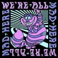 thumbnail image 2 of Boy's Alice in Wonderland Cheshire Cat We're All Mad Here Colorful Graphic Tee Black Small, 2 of 5
