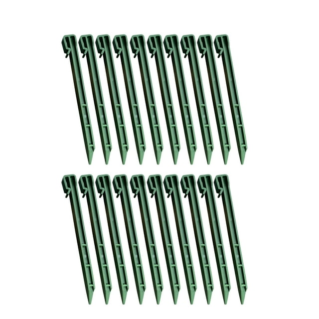 kurtrusly 20 Pièces Jardin Cour Barrière Broche Assortiment Portable Réutilisable Terre Fixation Piquet Assortiment Kit de Jardinage Outil Vert