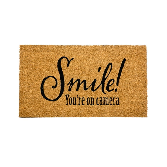 28" x 16" Nature Coir Mat, Smile