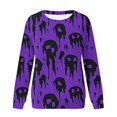 thumbnail image 5 of Yuhangmm Halloween Sweatshirts for Women Stylish Round Neck Printed Casual T Shirt Comfortable Wear with Jeans and Sneakers Soft Dark Purple XXL, 5 of 5