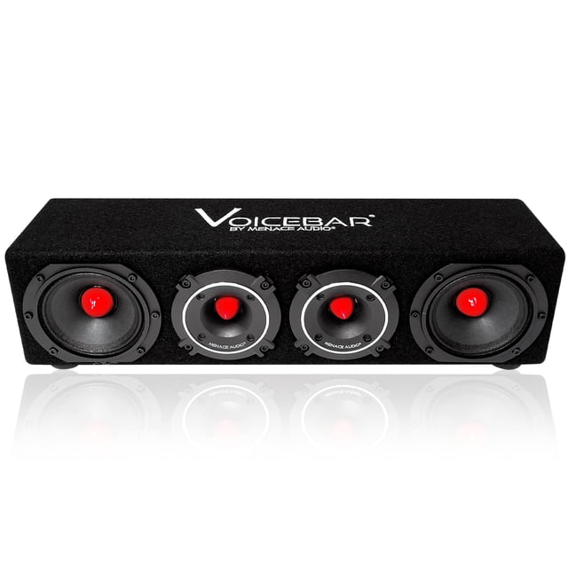 MENACE AUDIO VOICEBAR High Output Slim Profile Midrange Enclosure RED Bullets