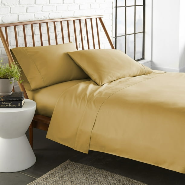 Veratex Wheat 800Thread Count Cotton 4Piece Queen Sheet Set Walmart