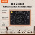 thumbnail image 2 of VEVOR 18x24in to 30x20in Magnetic Chalk Board Vintage Wooden Rustic Brown Calendar Bulletin Kitchen Wedding 18x24in, 2 of 5