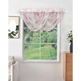 thumbnail image 2 of Pink Floral Sheer Waterfall Valance Curtains for Window, Modern Farmhouse Aesthetic Shabby Chic Flower Rod Pocket Sheer Topper Swag Curtains for Living Room, Kitchen 38.5"W x 47.2"L, 2 Panels, 2 of 7