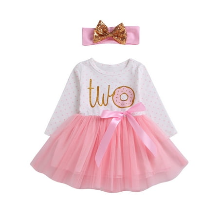Dewadbow 1st 2nd Third Birthday Dress Girls Toddler Outfits Tutu Dresses Princess Party