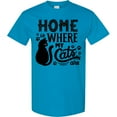 thumbnail image 3 of Inktastic Home is Where My Cats Are with Cat Illustration and Pawprints T-Shirt, 3 of 5