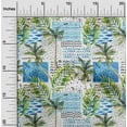 thumbnail image 2 of oneOone Cotton Silk Medium Blue Fabric Tropical Tree With Geometric Texture Dress Material Fabric Print Fabric By The Yard 42 Inch Wide, 2 of 4