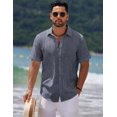 thumbnail image 2 of COOFANDY Men's Cotton Linen Summer Shirts Short Sleeve Beach Button Up Shirts Casual Shirt Loose Fit Shirts, 2 of 6