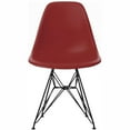 thumbnail image 4 of 2xhome Set of 4 Red Modern Industrial Molded Shell Assembled Chairs Chrome Wire Black Metal Eiffel Side Armless No Arms With Back DSW for Desk Work Office Dining Living Kitchen Bedroom Home, 4 of 6