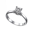 thumbnail image 3 of Princess Cut Moissanite Engagement Ring Charles &amp; Colvard Forever One 5.5MM (1ct DEW) 14k White Gold Classic Solitaire, 3 of 3
