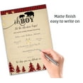 thumbnail image 2 of LUMBERJACK Baby Shower INVITATIONS — Pack of 25 — Country Buffalo Plaid Rustic BOY Baby Shower, Lumber Jack Bear Red Plaid, Blank Fill-in INVITES, Couples Shower Co-ed Shower Invitation I805-INV1, 2 of 5