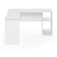 thumbnail image 3 of Pemberly Row Engineered Wood L-Shaped Desk with Bookshelves in White, 3 of 6