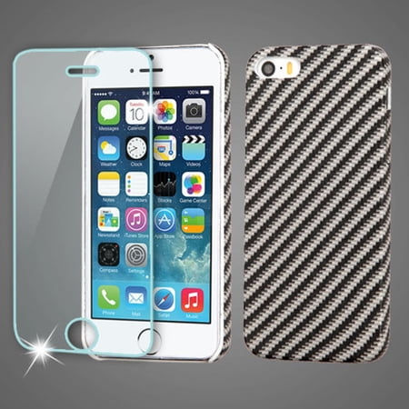iphone for case se walmart For SE Apple Fiber iPhone Leather 5 Case / 5S Carbon Print Insten /
