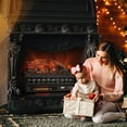 thumbnail image 6 of TURBRO Eternal Flame Infrared Electric Fireplace Logs, 23" Remote Control Fireplace Insert Log Heater, Realistic Lemonwood Ember Bed, Thermostat, Timer, 1500W Black, 6 of 7