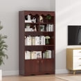 thumbnail image 2 of Qinaqin 5 Niveles Moderno Bookcase con cm de Profundidadoors Marrón Madera Organizador Almacenamiento Estante 63 en Alto Profundidadisplay Shelves para de, 2 of 5