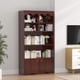 thumbnail image 3 of 5 - tier estante moderno libros con doors, brown wood - constructed estante libros used as almacenamiento organizer estante. 63 - pulgada altura, ideal dormitorio, sala estar, o oficina., 3 of 5