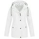 thumbnail image 1 of Chaquetas y abrigos casuales con capucha de manga larga para mujer, chaqueta impermeable lisa para exteriores, impermeable con capucha de talla grande, chaqueta de fibra de poliéster a prueba de vient, 1 of 3