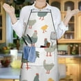 thumbnail image 6 of White Chicken Cartoon Pattern Apron-Garden Aprons for Women with Pockets-Cotton Linen Waterproof Kitchen Cooking Gardening Aprons Adjustable for Kitchen,Cooking,BBQ and Salon 33x27 Inch, 6 of 7