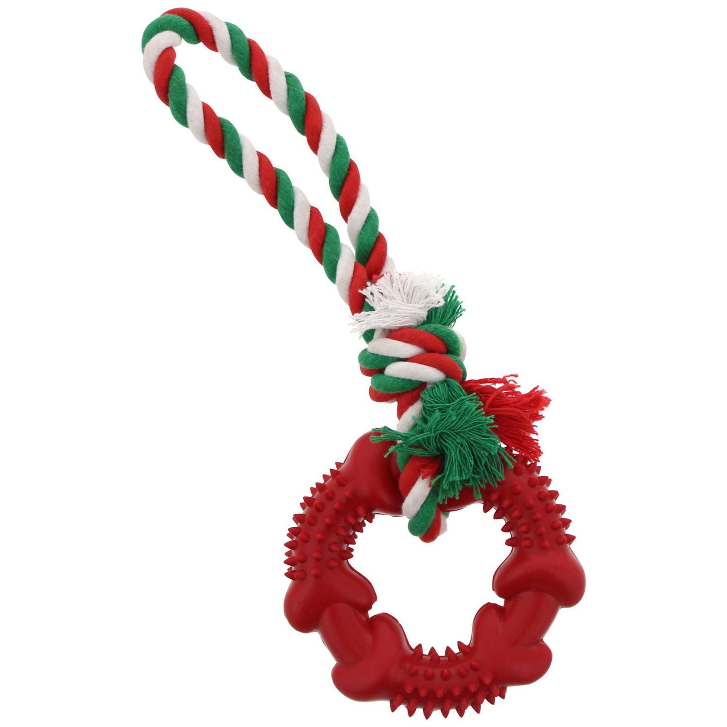 Vibrant Life Rubber Ring with Rope Dog Toy